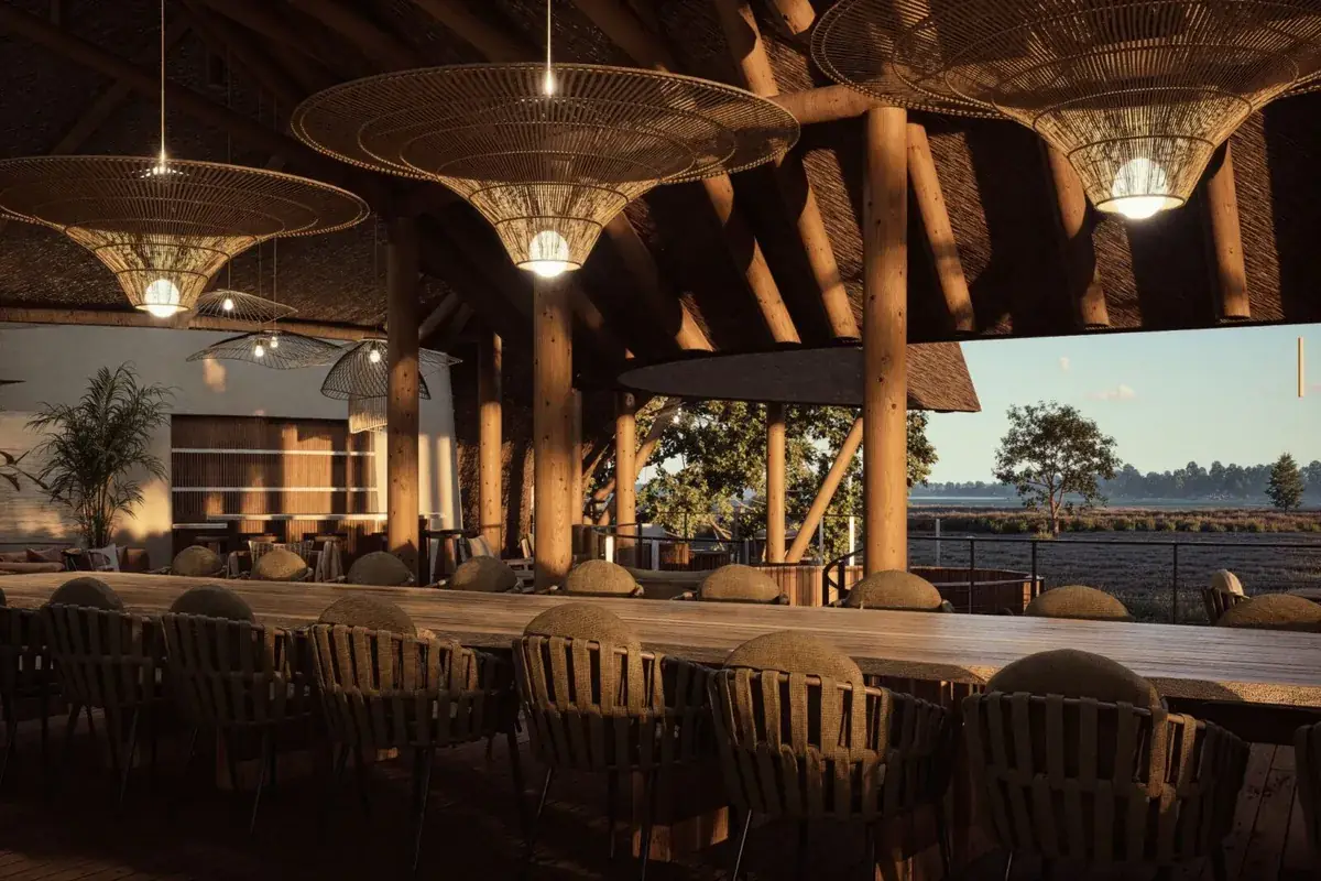 Dining deck at Chobe Savanna Lodge, Chobe River, Impalila Island