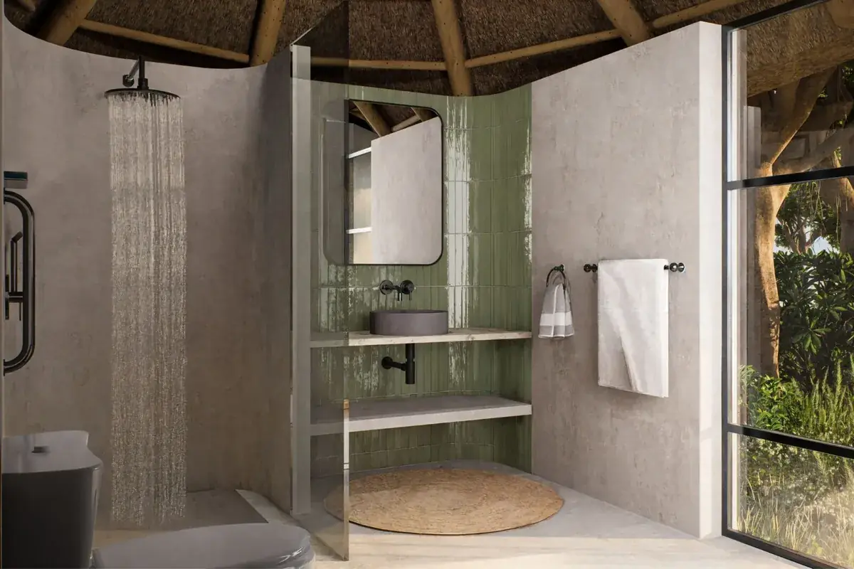 Suite bathroom at Chobe Savanna Lodge, Chobe River, Impalila Island