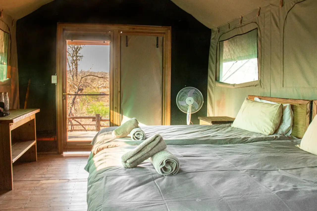 Family tent interior at Khanya Tented Camp, Greater Kruger