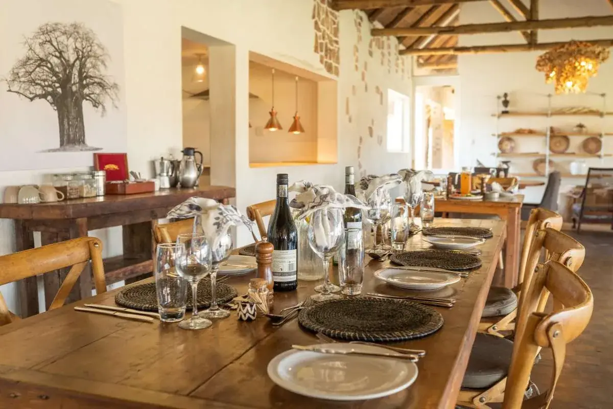 Dining lounge at Nantwich Lodge, Hwange National Park
