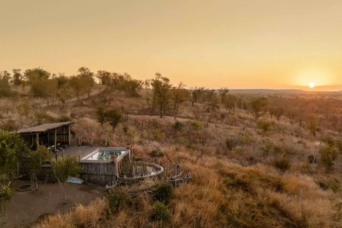 Pool sunset at Nantwich Lodge, Hwange National Park