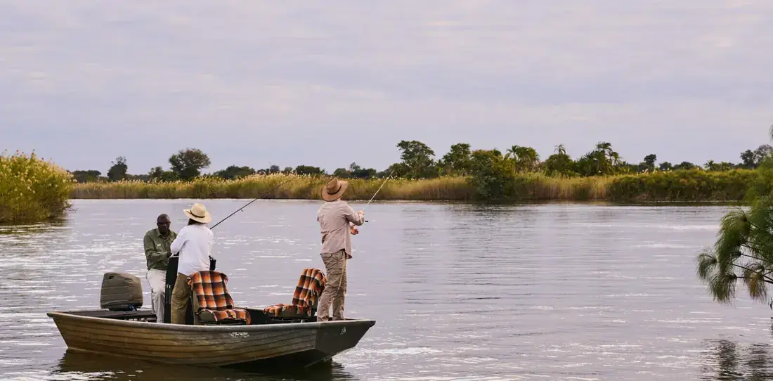 Fishing at Nxamaseri Island Lodge, Okavango Panhandle
