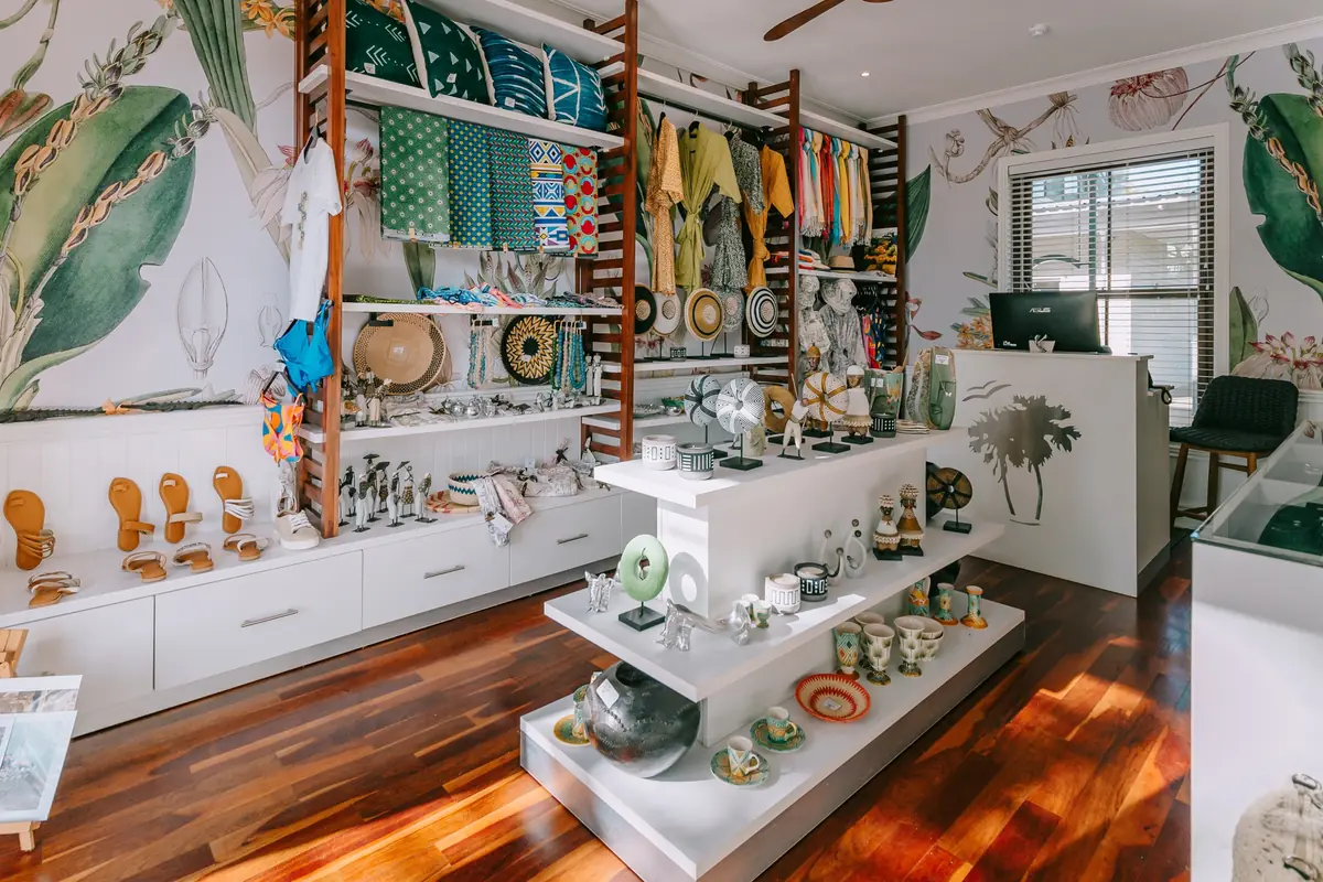Curio shop at The Palm River Hotel, Victoria Falls