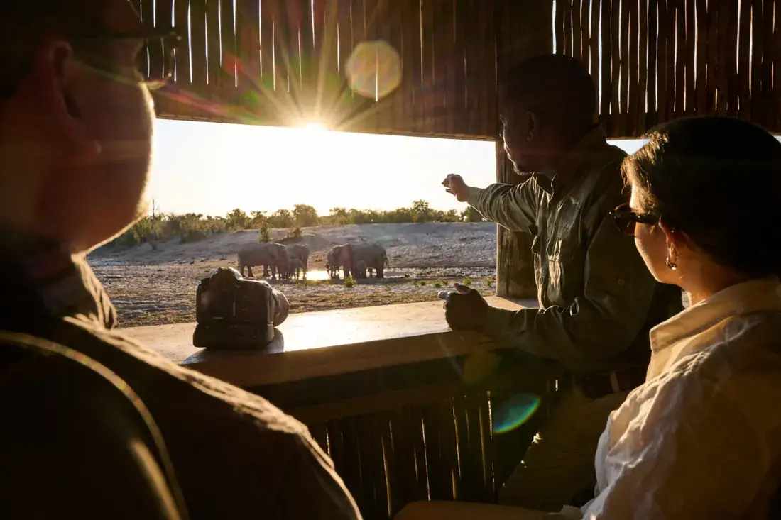 Photographic hide at Savute Safari Lodge, Savute, Chobe National Park