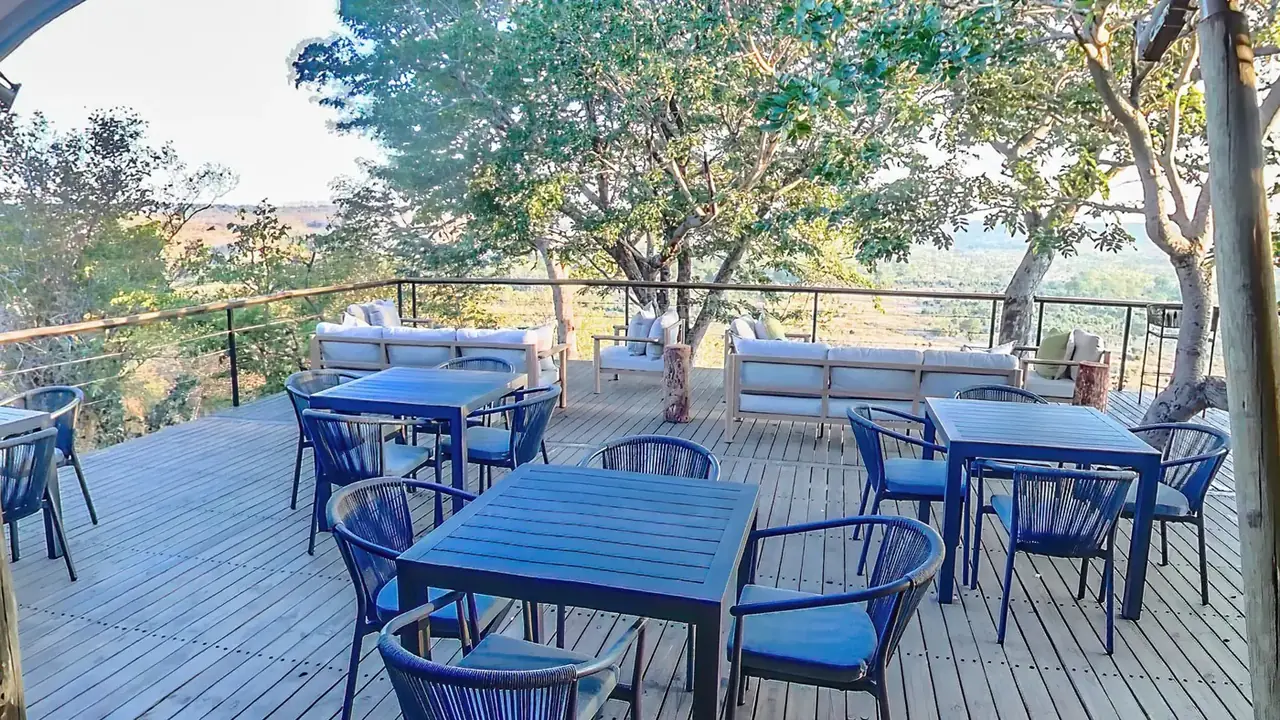 Lounge dining outdoor at Sia Safari Lodge, Victoria Falls
