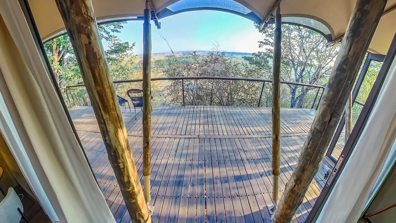 Tent deck view at Sia Safari Lodge, Victoria Falls