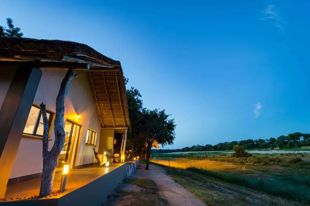 Suite exterior dusk at Umkumbe Safari Lodge, Sabi Sand