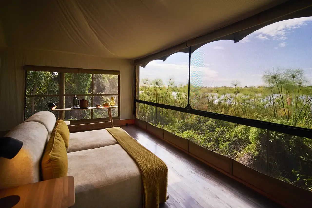 Suite bathroom at Xugana Island Lodge, Okavango Delta